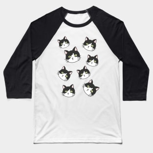 Black & White Cat Cat Cat Baseball T-Shirt